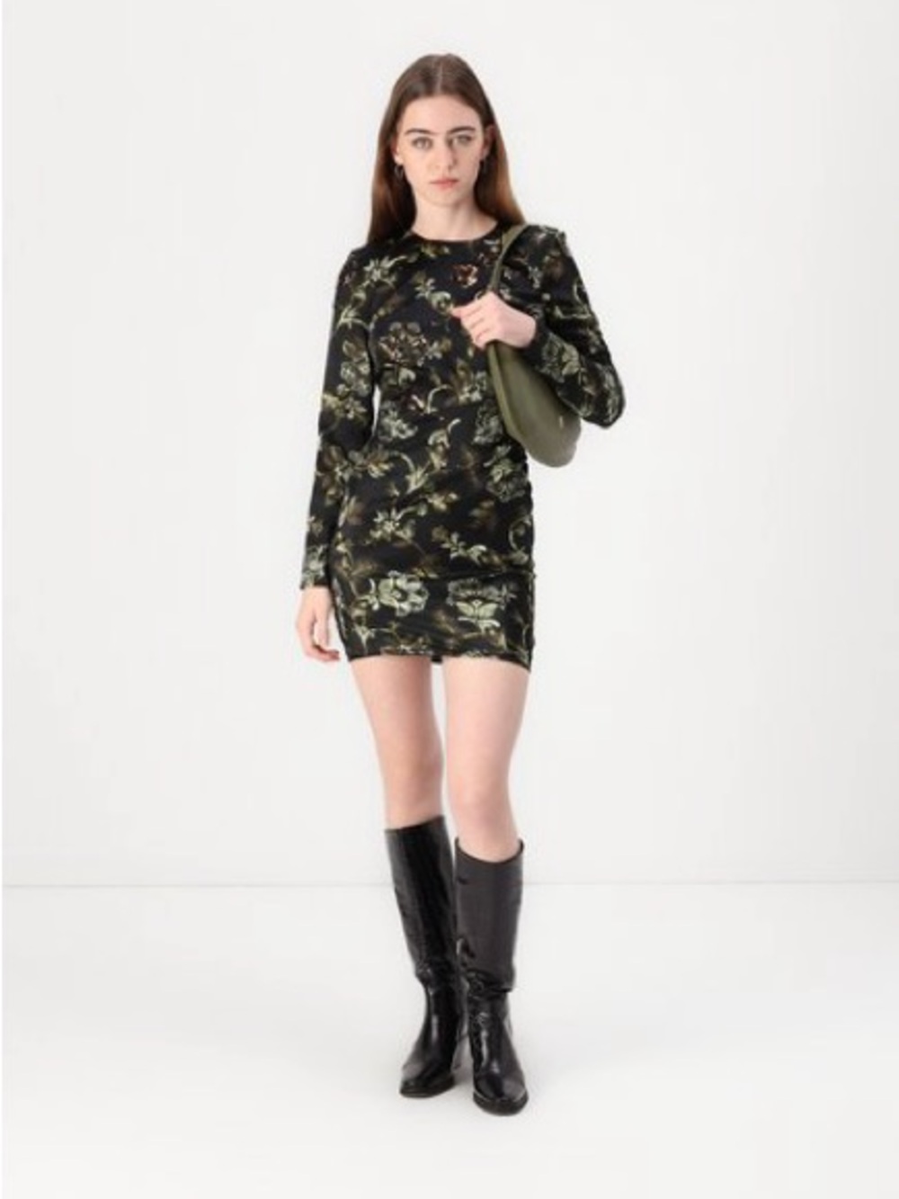 NWT Guess By Marciano Women’s Rochie Cocktail Floral Long-Sleeve Mini Dress